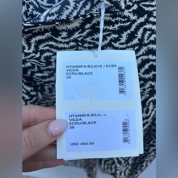 Isabel Marant Étoile VILDA Abstract BLOUSE printed flowing blouse ECRU/ BLACK - Picture 6 of 8